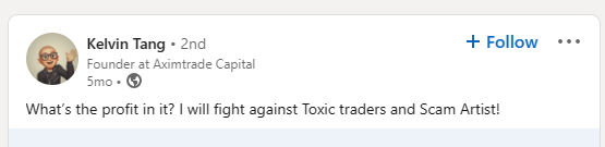 Kelvin Tang CEO of AximTrade Scam